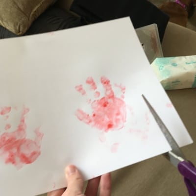 cut out toddler handprints