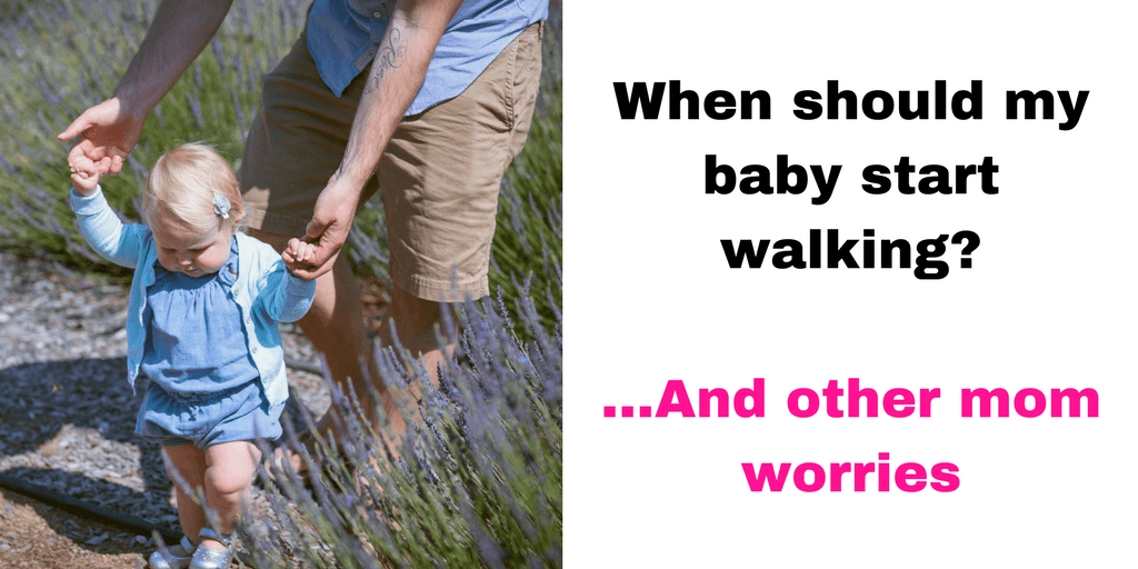 baby learning developmental milestone of walking
