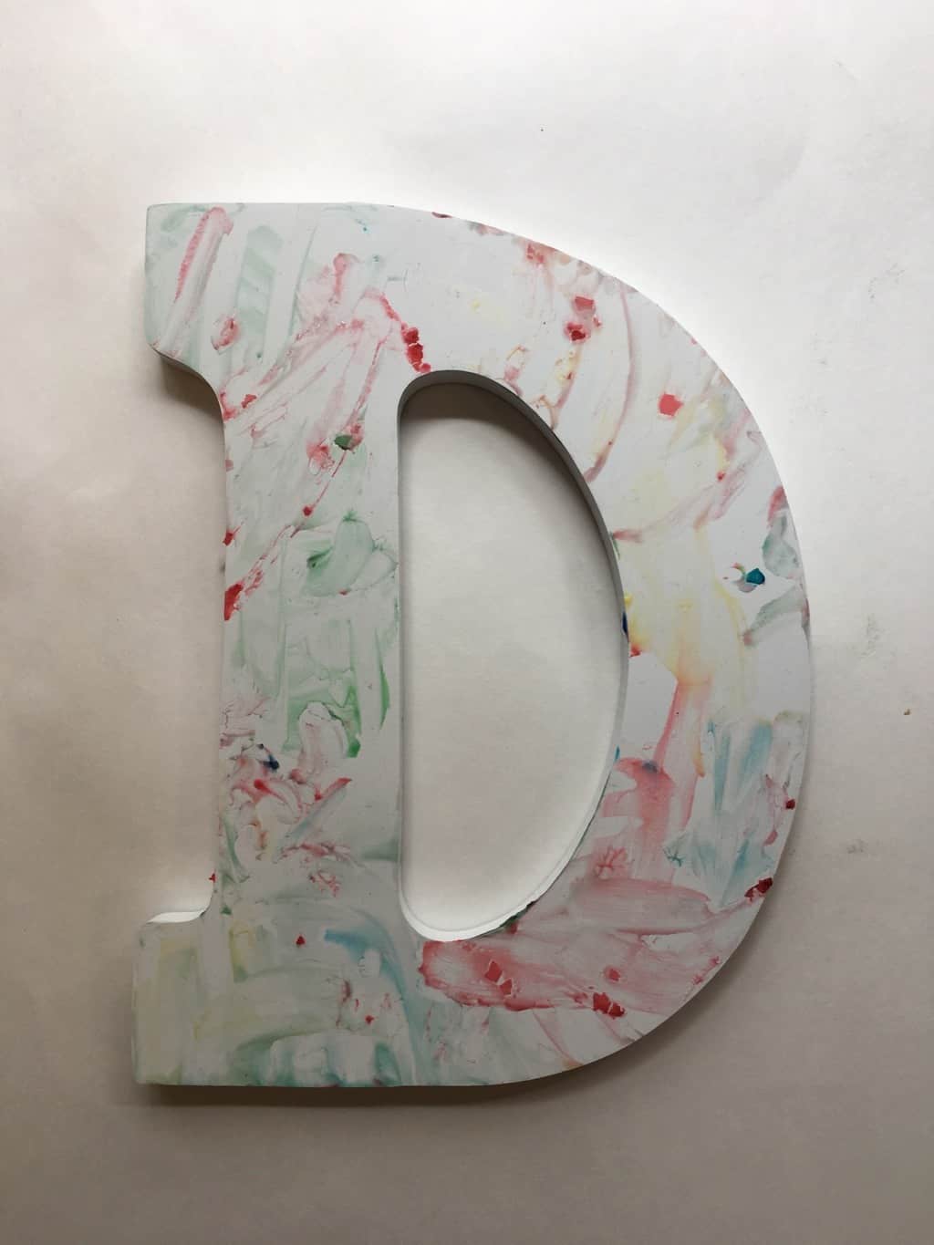 Letter D done with fingerpaint for Father's Day