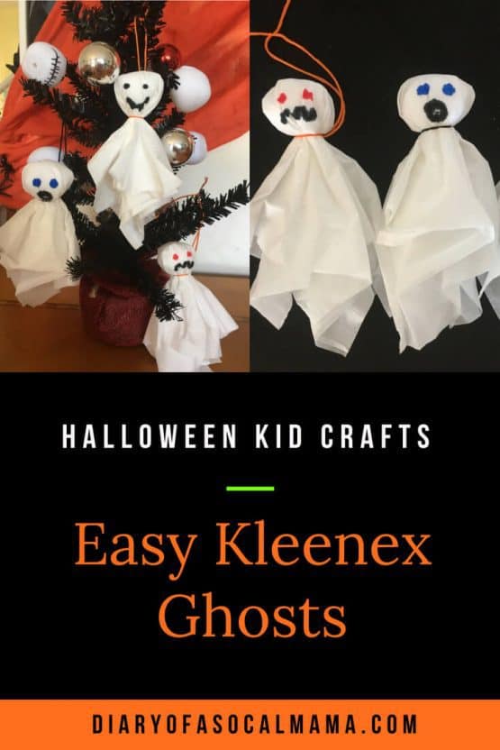 Easy Kleenex ghost Halloween craft - Diary of a So Cal mama