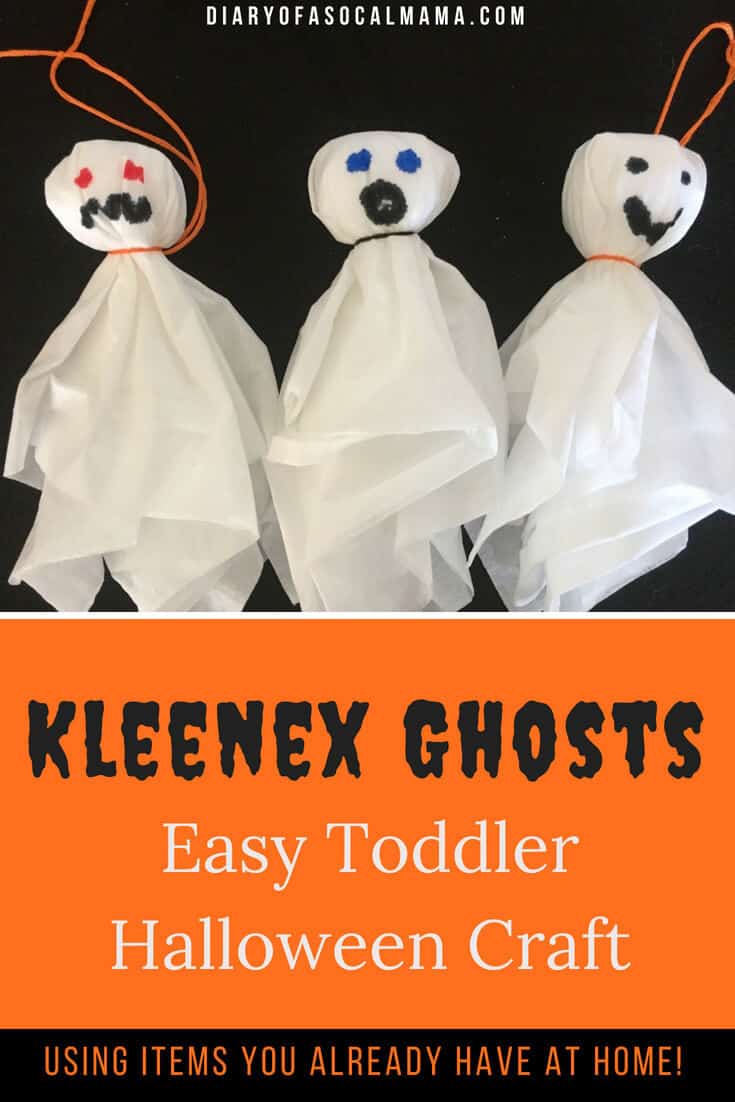Easy Kleenex ghost Halloween craft - Diary of a So Cal mama