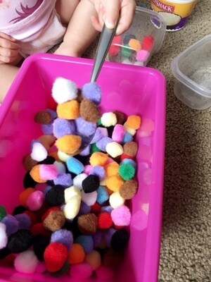 Pom Pom Fun! Simple Fine Motor Skill activities for Toddlers - Diary of ...