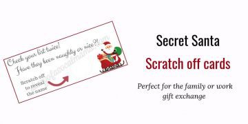Secret Santa Scratch Cards {Free Printable} - Diary of a So Cal mama