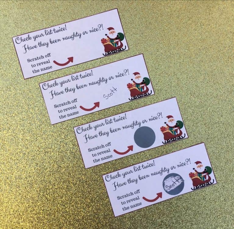 Secret Santa Scratch Cards Free Printable Diary Of A So Cal Mama