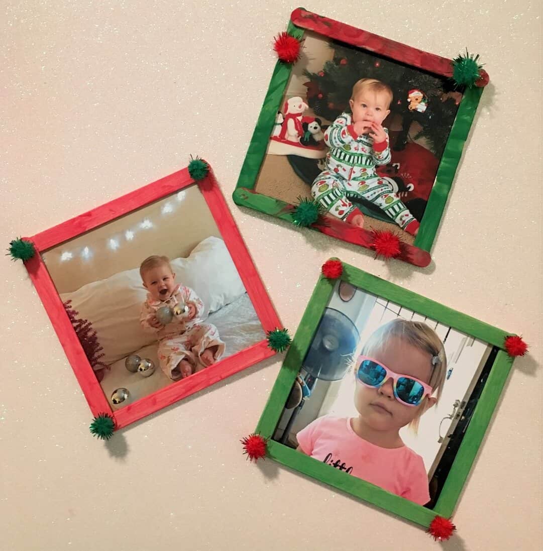 Easy Toddler Made Christmas Gift: Popsicle Stick Frame Craft - Diary of ...