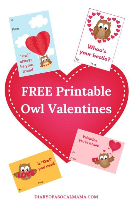 Cute Owl Valentine Cards for Kids: Free Printable - Diary of a So Cal mama