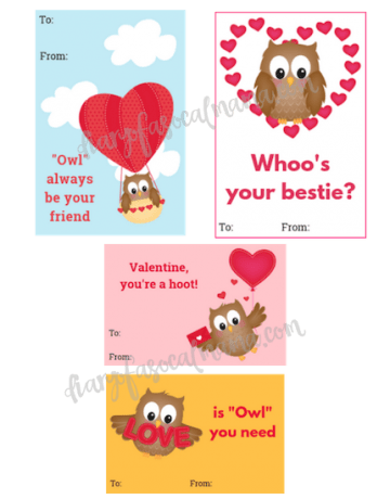 Cute Owl Valentine Cards for Kids: Free Printable - Diary of a So Cal mama