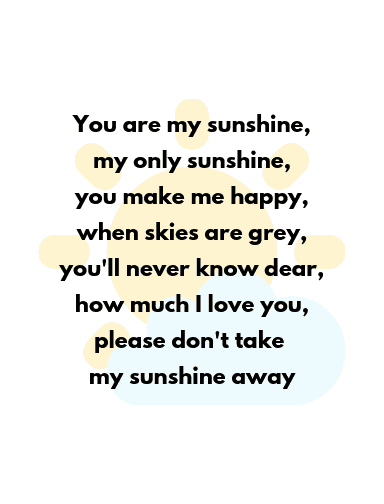 you are my sunshine lyrics