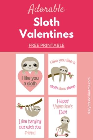 Cute Sloth Valentines {Free Printable Cards} - Diary of a So Cal mama